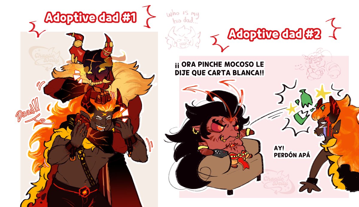 Chaotic_Deityy's tweet image. Yeah having 2 dads is fun, just ask Capsaicin
#capsaicincookie #burningspicecookie #crk