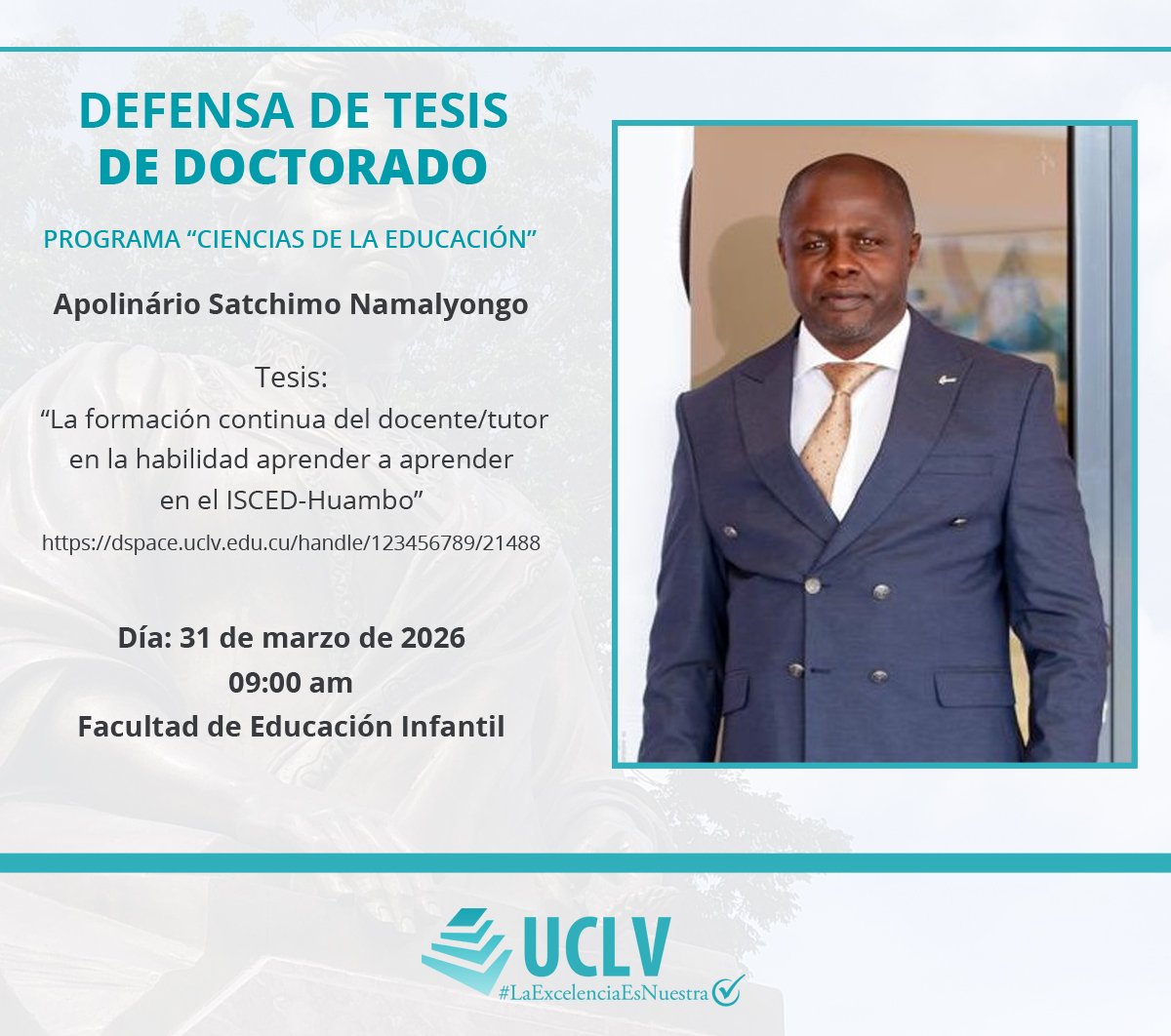 Con este espacio académico, la #UCLVnuestra reafirma su compromiso con la formación de investigadores capaces de transformar las realidades educativas de #Cuba y el mundo.
#UniversidadCubana #UCLVConCiencia.
