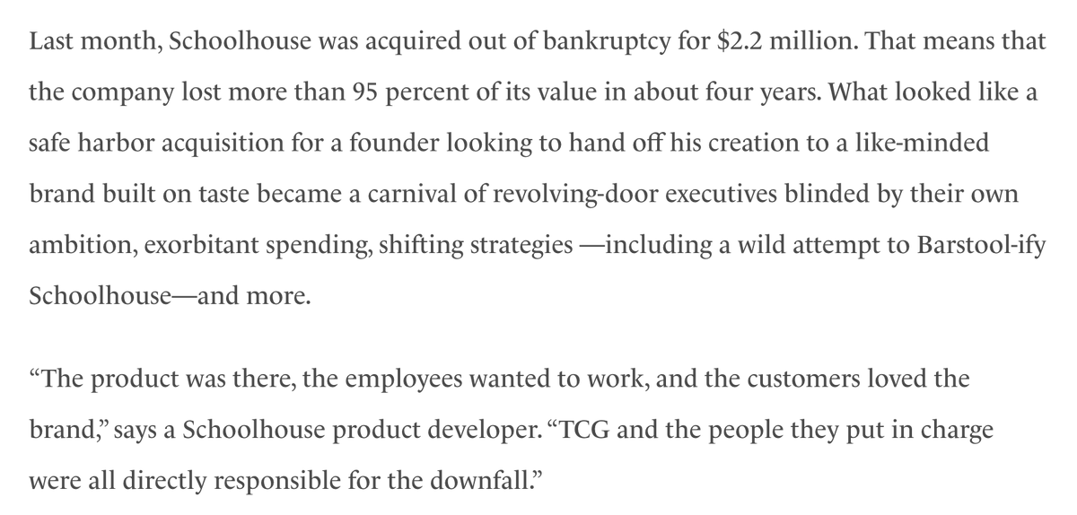 michellelegro's tweet photo. Why would a lighting and furniture manufacturer be a good candidate for the Barstool effect? 

At @Inc, we just published the full account of what happened at Schoolhouse, the profitable Portland home goods brand—with a viral quilt!—that was run into the ground by private equity. 

https://t.co/hAKdqSbJGF