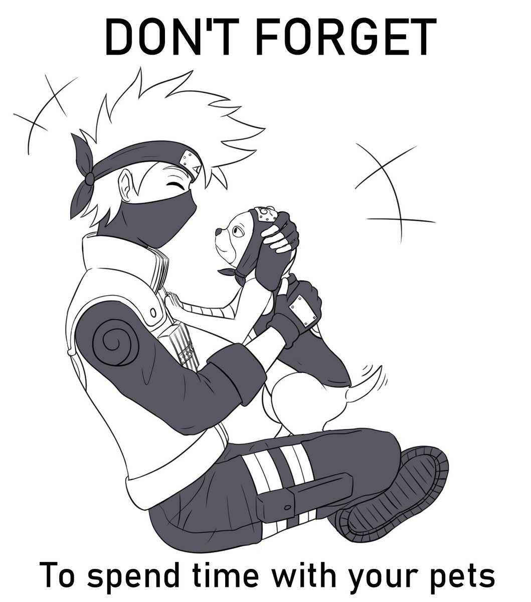 animenotaizai's tweet photo. A VERY important advice from Kakashi sensei this time!

(VERY, very important!)

(Get off your phone or computer and spend time with your pets!)

#kakashi #hatakekakashi #pakkun #ninken #naruto #narutoshippuden  #kakashiadvice #fanart https://t.co/7a1P0yW32c