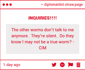 ditzbee's tweet photo. #HAERESYSUPDATE: WE NOW HAVE WORMS WITH IMPOSTER SYNDROME !!!!! APPLY TO BEAR WITNESS TO THIS RARE SPECTACLE #2DAY
https://t.co/7cL487WUPd https://t.co/zIW63ShXBS
