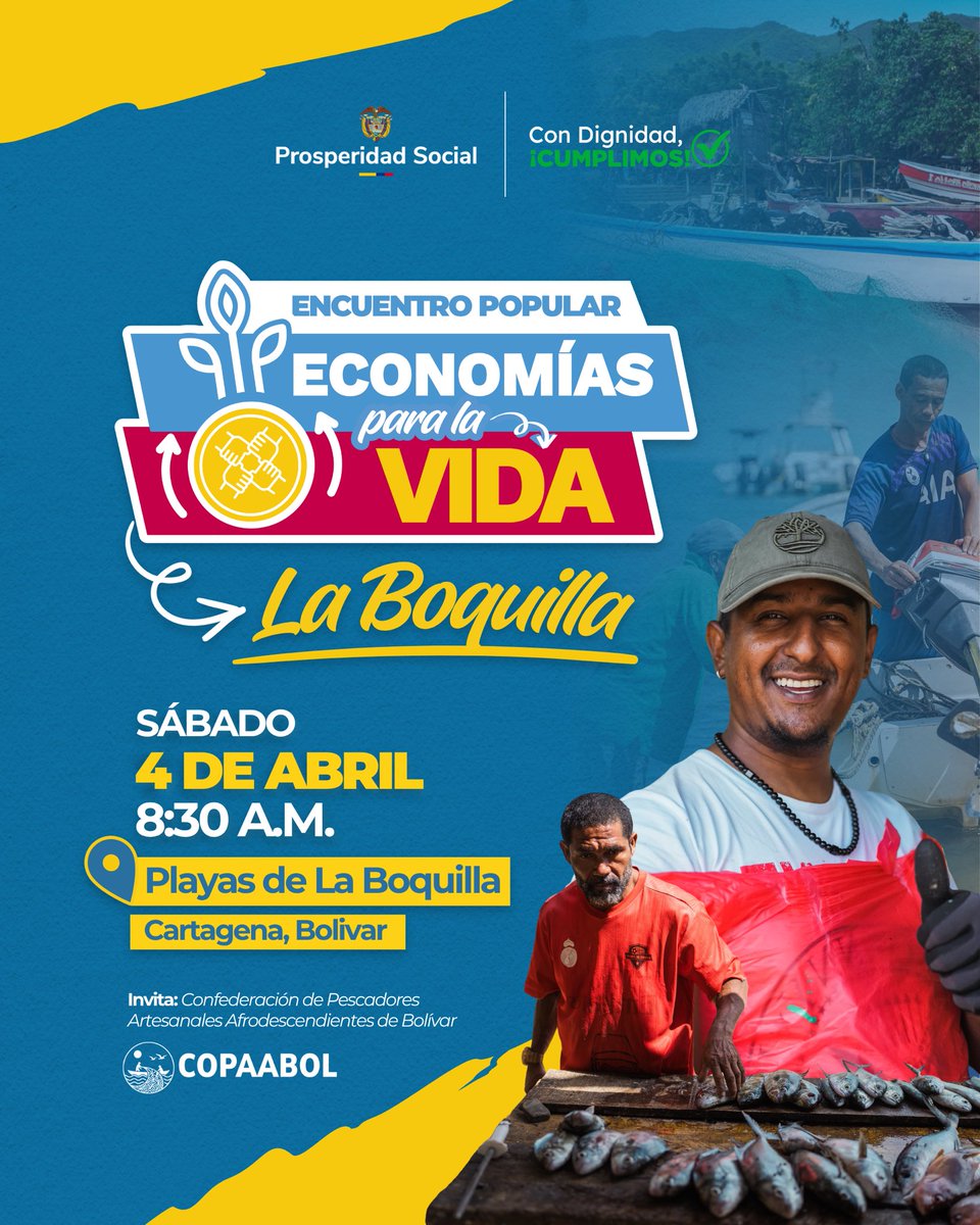 #Bolívar | ¡Nos vemos en #LaBoquilla!

Este sábado 4 de abril, desde las 8:30 a.m., llega el #EncuentroPopular de #EconomíasParaLaVida, a las playas de La Boquilla, en Cartagena. En este espacio apoyaremos la economía popular, visibilizaremos el trabajo de nuestras comunidades