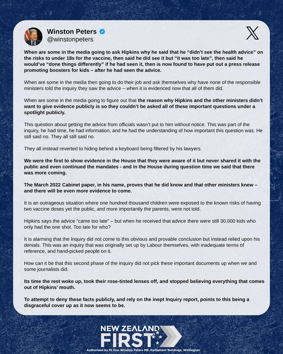 New Zealand First tweet media