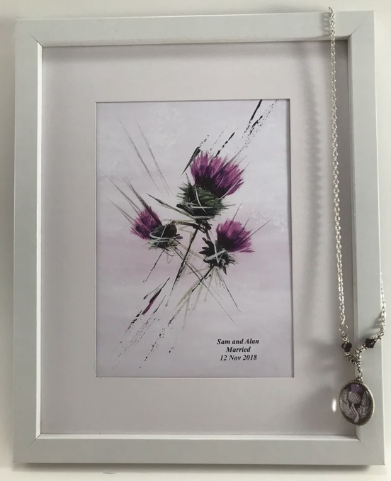 amazingraceart's tweet image. 💜Scottish Thistle original art print with personalisation for any special occasion #EarlyBiz #MHHSBD  
etsy.com/uk/listing/684…