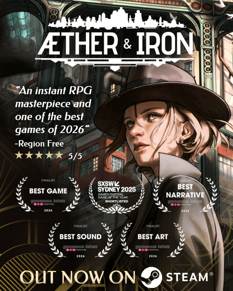 chaostheory_au's tweet image. Aether &amp;amp; Iron is OUT NOW on Steam! 🎉

An alt-history 1930s New York.
Flying cars.
Tactical combat.
A huge story-driven adventure.

It’s finally here.

Play now on Steam:
store.steampowered.com/app/1836560/Ae…

#OutNow #Steam