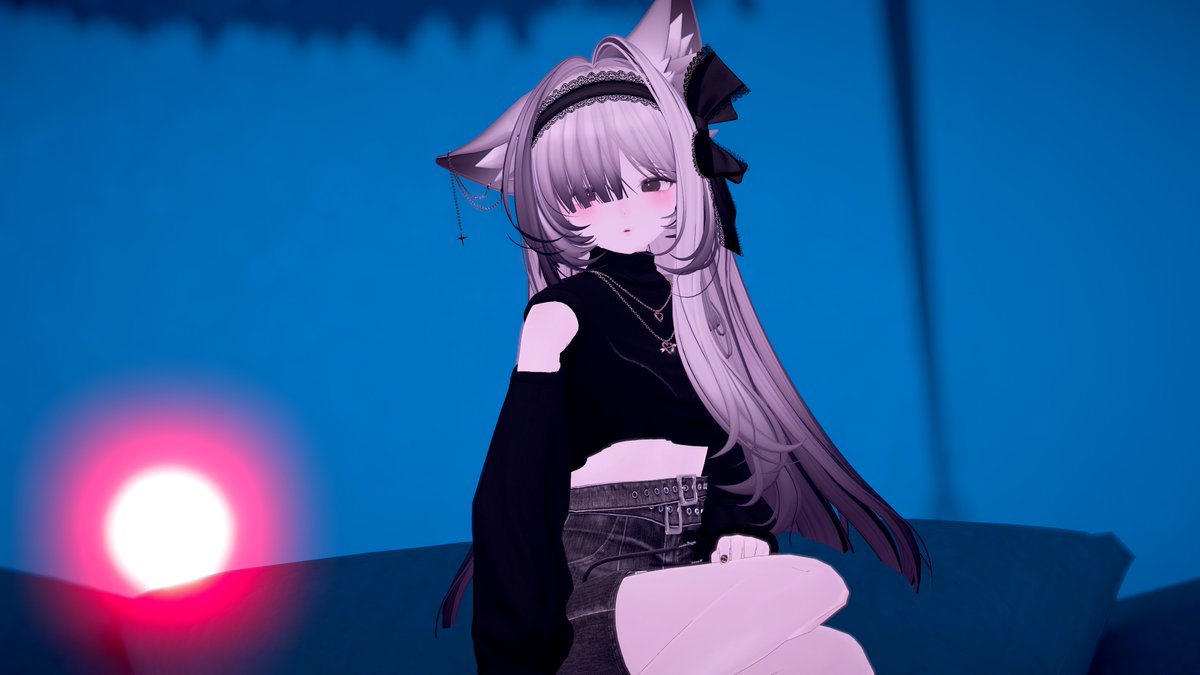 Lua_vr_'s tweet photo. この子、夜が似合いすぎるかもしれない
#VRChat #Nagi3D https://t.co/6UAeHv7zC4