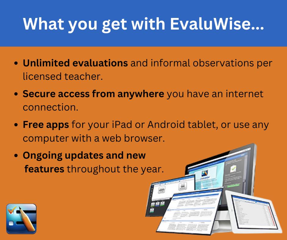 EvaluWise is licensed by the number of teachers you need to gather evidence on in a given year.

A license is used when you begin your first evaluation or start an independent form for a teacher. You may evaluate that teacher an unlimited number of times during the year.