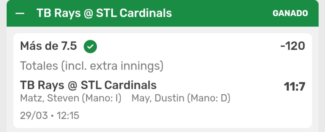 ApNostra's tweet photo. Las últimas 4 apuestas de mi Premium!

🔹México/Empate ✅ 
🔹Mets ML ✅ 
🔹Cardinals vs Rays Ov7.5 ✅
🔹Royals ML ✅ 

Último día de acceso gratuito.
https://t.co/KAKdM5bwQm https://t.co/CWbvPepBaf