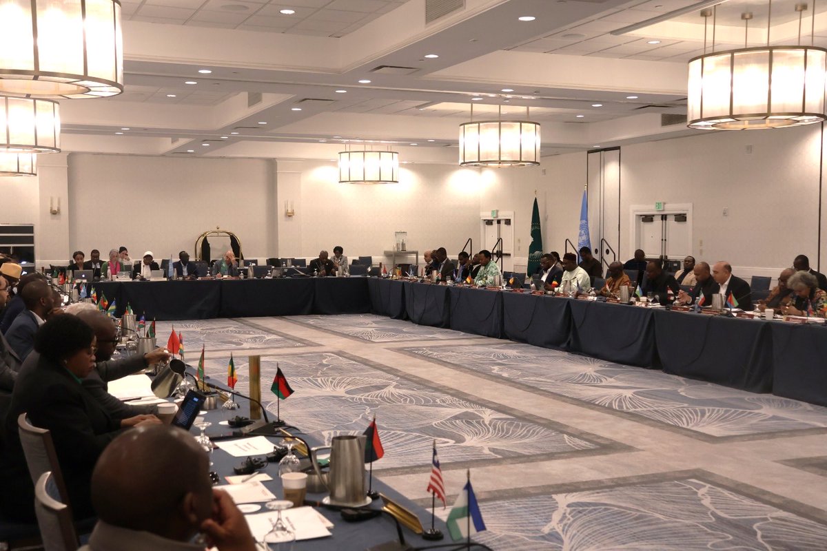 AfricanUnionUN's tweet photo. The Permanent Representatives (PR) of African States to the @UN convened for their 2026 annual retreat on March 29-30, in New York, on the theme : "Consolidating African Agency in the UN System: Challenges and Opportunities." 

The retreat served as a crucial platform for dialogue and collaboration within the #UN System and on the international stage , while also exploring opportunities for enhanced representation, to strengthen Africa's voice on global issues and foster sustainable development across the continent. 

The #PRs were honored with the presence of the #UNSG, H. E Antonio Guterres, #DSG , H.E Amina Mohammed and other UN high officials. 
The fruitful exchanges during the retreat concluded with a strong commitment for a united front to enhance the #AU-#UN cooperation.
#Agenda2063 #UNReform #Agenda2030