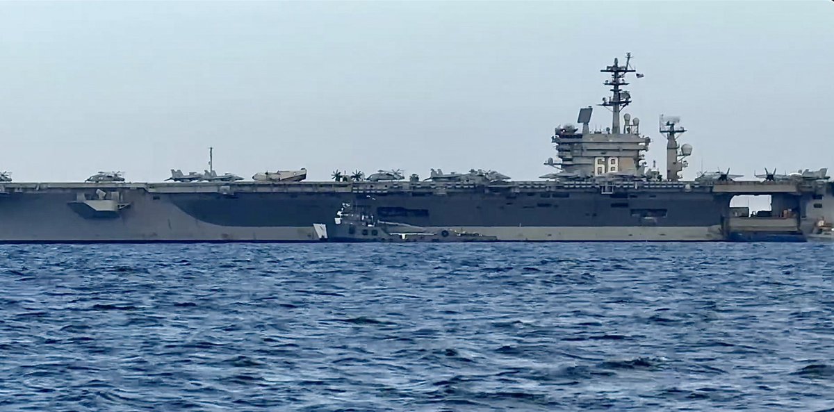 WarshipCam's tweet photo. USS Nimitz (CVN 68) Nimitz-class aircraft carrier off of Panama City, Panama - March 30, 2026     SRC: INST- gabrielabadi https://t.co/TQ03hYy62X