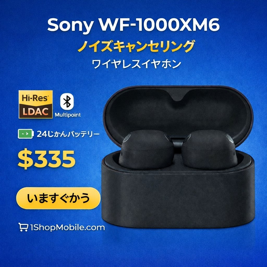 1ShopMobile's tweet image. ✨ Sony WF-1000XM6 が値下がり。
今なら $335 でチェックできます。

LDAC対応の高音質ワイヤレスイヤホンを探している方にも◎

🚚 送料無料・税金ゼロ
💴 円払いOK

👉 tinyurl.com/4undrtmp

#Sony #WF1000XM6 #HiResAudio