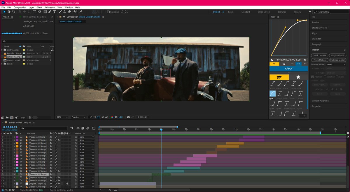 a timeline toda colorida