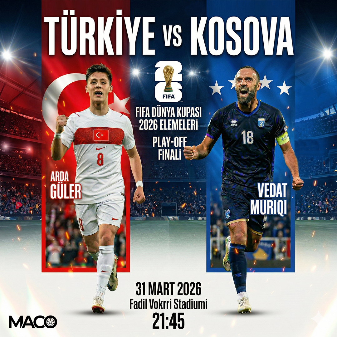 maco_tr's tweet photo. Hedef: Dünya Kupası. 🏆

Kazanan Amerika biletini alıyor. Bizim Çocuklar, Dünya Kupası yolundaki son engel olan Kosova karşısında.

Haydi Türkiye 🇹🇷

#BizimÇocuklar #FIFAWorldCup #KosovaTürkiye #ArdaGüler #VedatMuriqi https://t.co/snwiG86t0j