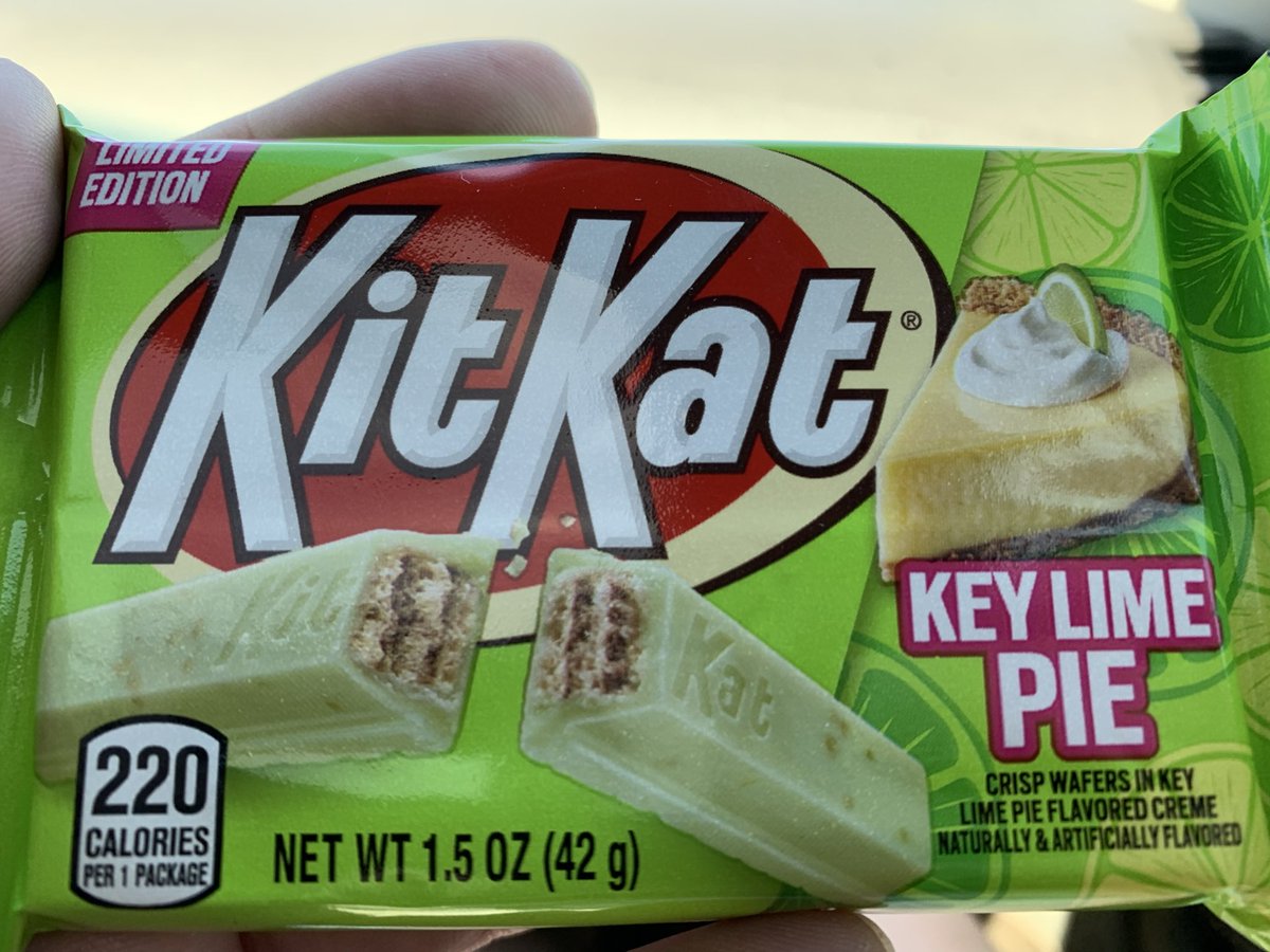 MachFiveDriver's tweet photo. I’m guessing you’ve never tried a Key Lime Pie Kit Kat.  If you had, you’d understand. https://t.co/dY0H82eZRI