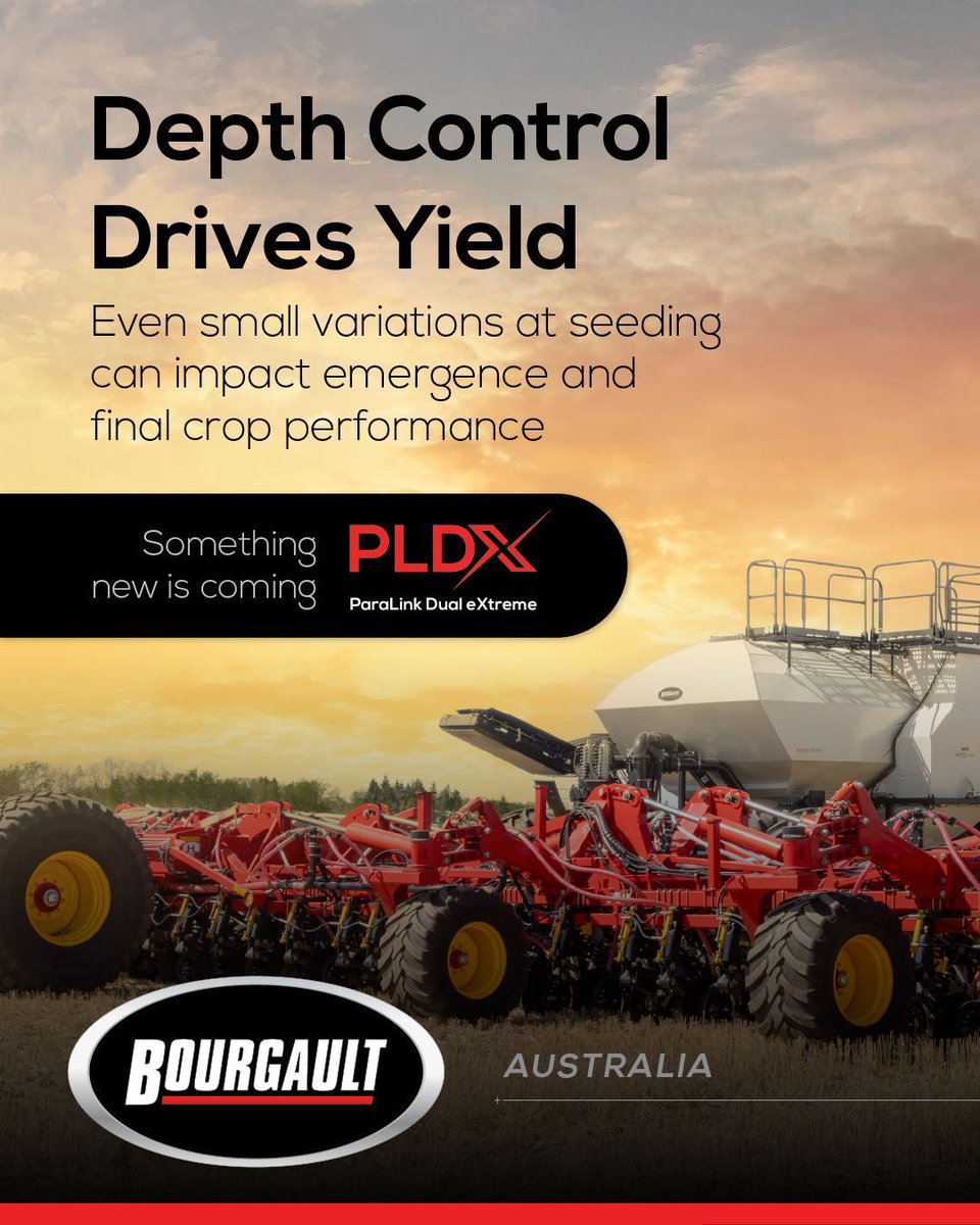 BourgaultAu's tweet image. Depth consistency defines crop establishment.

Too shallow risks moisture. Too deep slows emergence and uniformity.

Consistent seed placement is where performance begins.

It starts at the opener. Something new is coming to Bourgault. Stay tuned.

#Bourgault #PLDX #DepthControl
