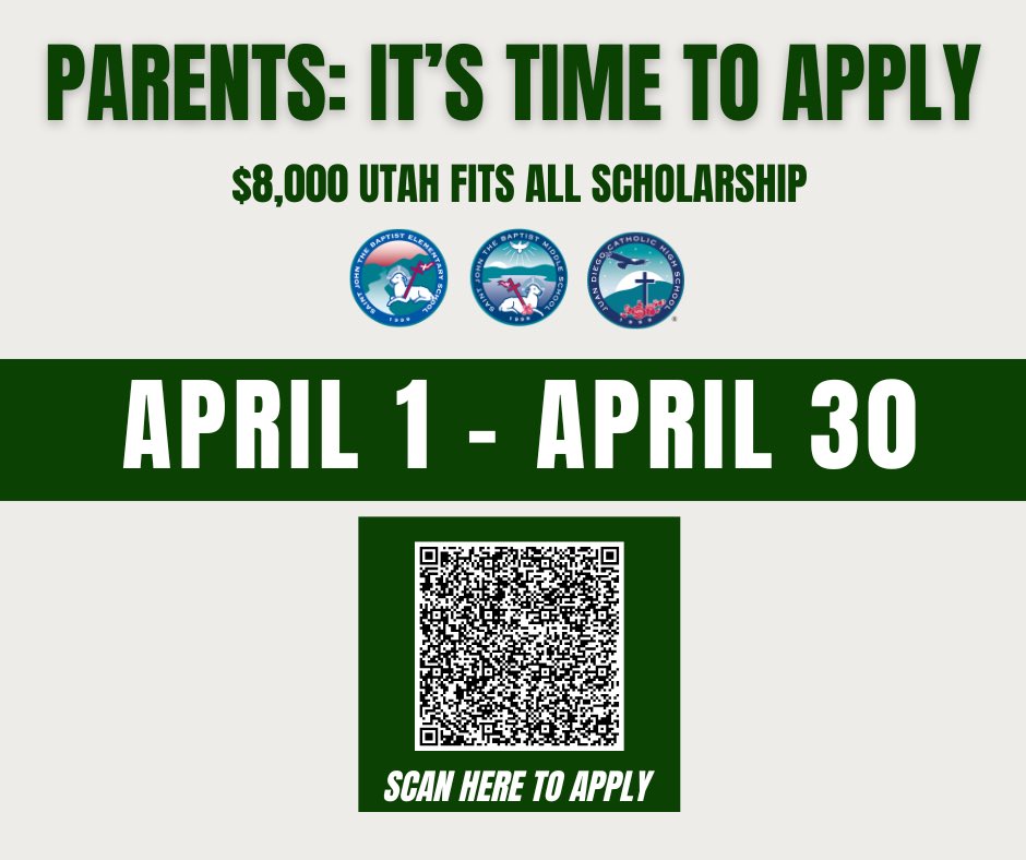 TouchdownJD's tweet photo. ‼️DONT MISS OUT ON THIS OPPORTUNITY‼️ $8,000 Utah Fits All Scholarship. This scholarship offers valuable tuition assistance for k-12 students interested in joining the Juan Diego family. https://t.co/Hxg1qXbCQo