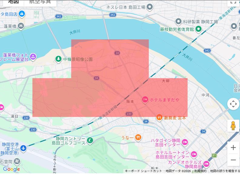 停電情報 中部電力 8時20分 静岡県 島田市 大柳、大柳南、阪本、中河の