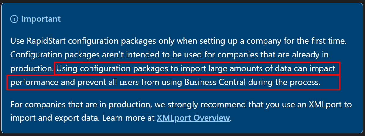yzhums's tweet image. Business Central Tip: Using configuration packages to import large amounts of data can impact performance and prevent all users from using Business Central during the process.
learn.microsoft.com/en-us/dynamics…
#Dynamics365 
#Dynamics
#MSDyn365
#MicrosoftDYN365 
#MSDyn365BC
#businesscentral