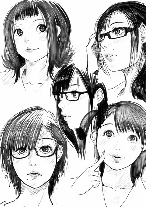 #今月描いた絵を晒そう
その1
今月は、立ち絵と顔の練習でいっぱい描きました～ 