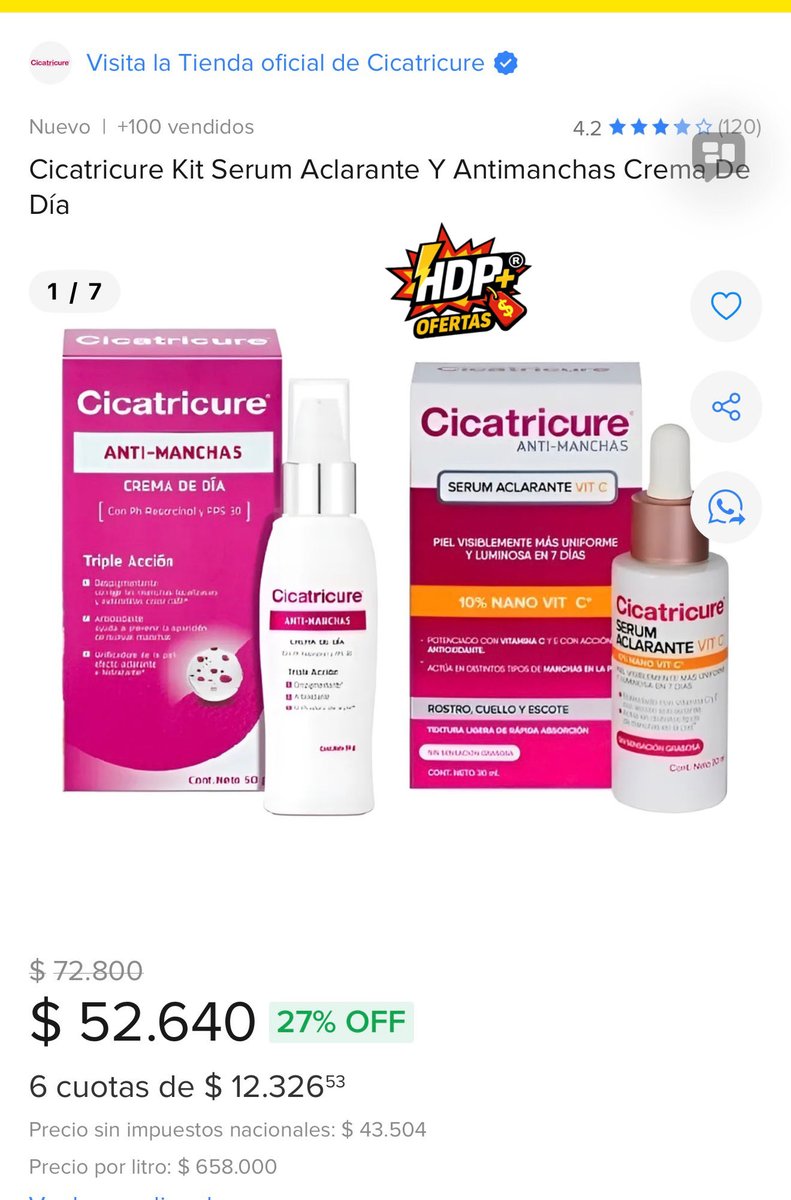 hdpofertas's tweet photo. Combo skincare en promo 💗
Kit Cicatricure Anti-Manchas con serum + crema de día 

Para quienes buscan darle pelea a las manchas y emparejar un poco más la piel ✨

🔗 https://t.co/wtrhDNvZsR

#HDPOfertas #Oferta #Skincare #Cicatricure https://t.co/WXRMeApvya