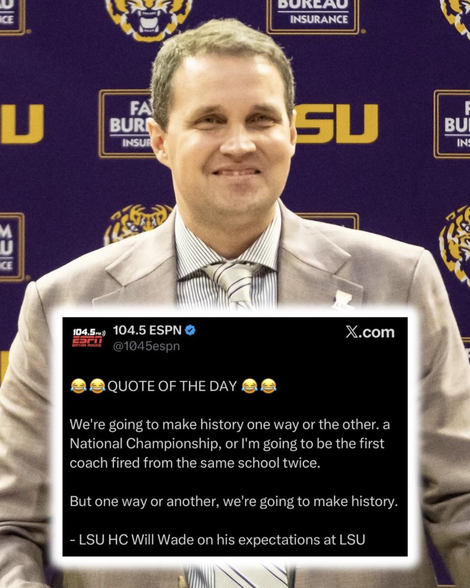 realbenmcdonald's tweet photo. He’s Back! @Coach_WillWade back in #TheBoot @LSUBasketball just got a lot more interesting and so did @LSUfootball It’s a good time to be a @LSU 🐯 https://t.co/ytIFyhk4cM