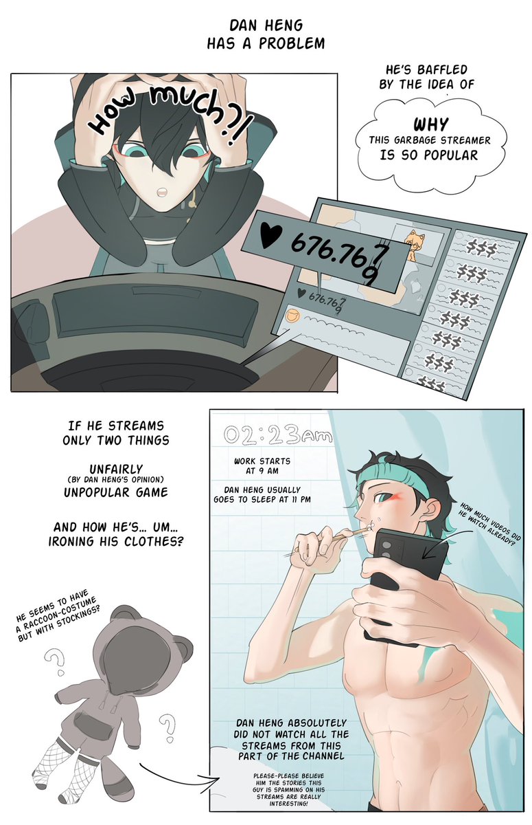 isdannn's tweet photo. silly streamer #dancae au 

I’ve made the script for this au looong before the release of planarcadia but it feels so right to draw it just now don’t you think haha 

#danneng #caelus https://t.co/X3KCXY8sc4