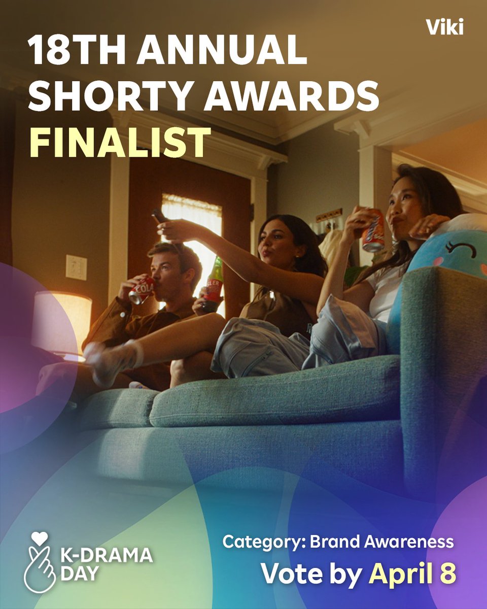 Viki's tweet image. We're a @shortyawards finalist for our #KDramaDay campaign! Vote for #Viki by April 8 – link in bio 🩵
