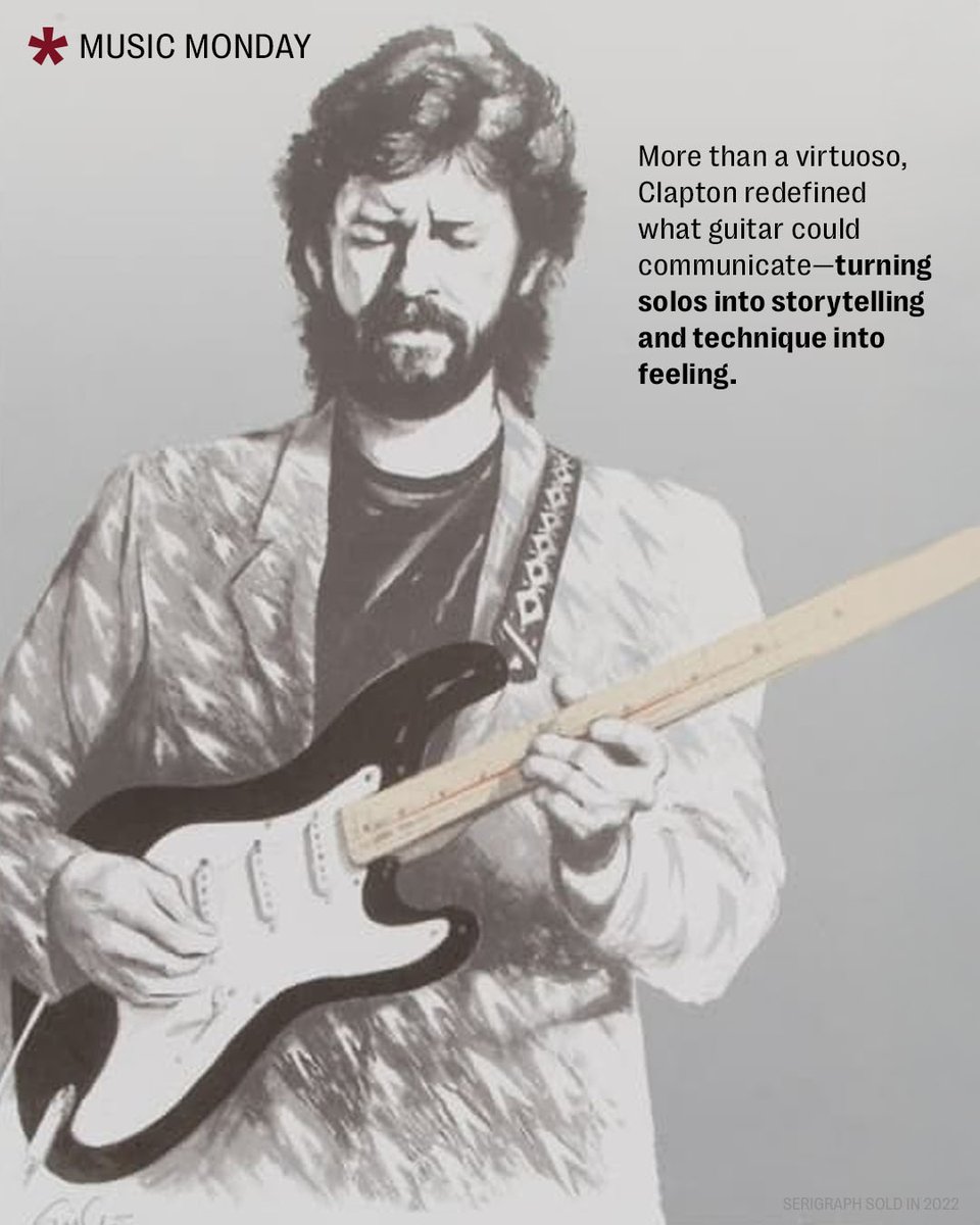 JuliensAuctions's tweet image. This #MusicMonday, we’re celebrating Eric Clapton and the impact he’s had on music. From blues to rock, his guitar work helped shape generations of artists and redefine the sound of modern music. 

What's your favorite song by Clapton? Let us know in the comments.