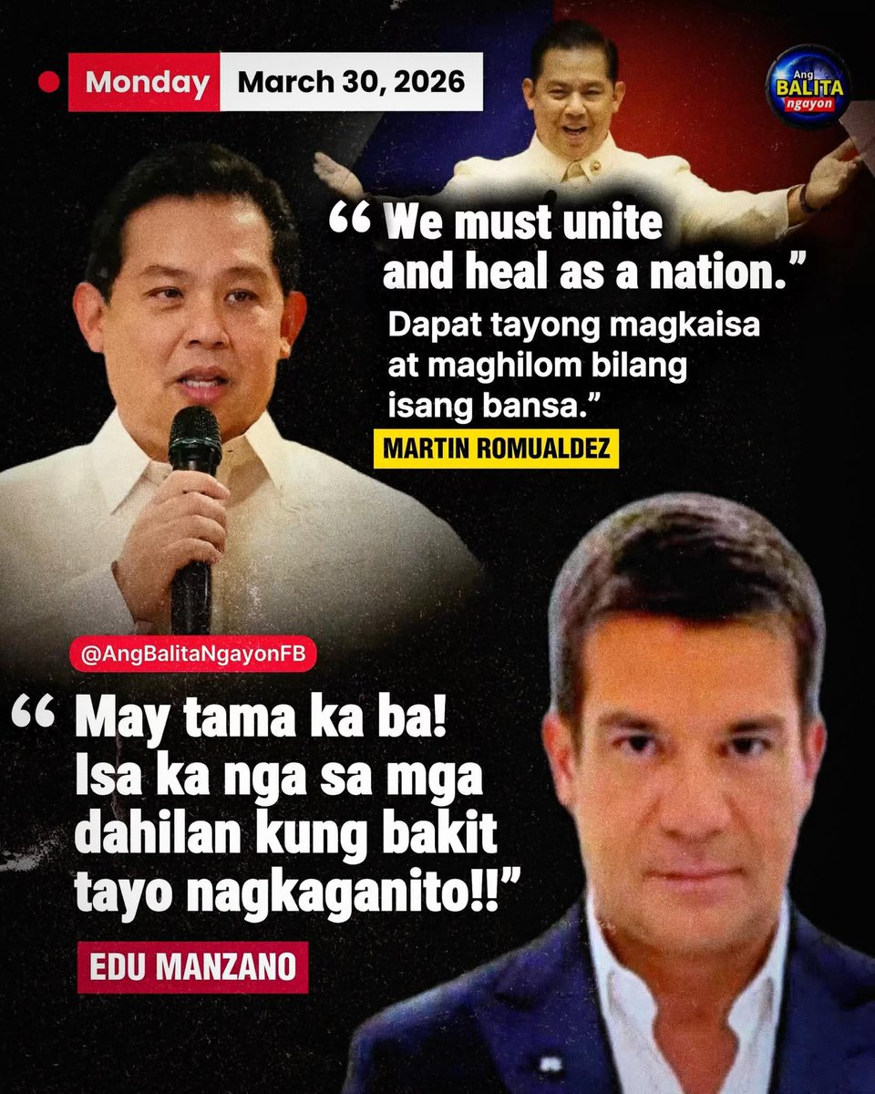 Gago ka <a href="/SpeakerMartinPH/">Martin Romualdez</a> ! Matapos mong balahurain ang buong gobyerno at pagnakawan ang pondo ng bayan, my ay pa "unite - unite" ka pa ngayon? Ano yan mag uunite kayong mga taga <a href="/HouseofRepsPH/">House of Representatives of the Philippines</a> para ubusin ang natitira sa kaban ng bayan?