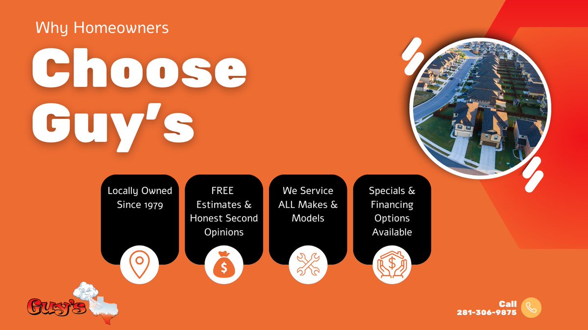 GuysAC_TX's tweet image. Why choose Guy’s AC?
✔️ Locally owned &amp;amp; operated since 1979
✔️ FREE estimates &amp;amp; second opinions
✔️ Service ALL makes &amp;amp; models
✔️ Specials + financing options

Trusted comfort for New Caney &amp;amp; The Woodlands homeowners.
📞 281-306-9875

#NewCaneyTX #TheWoodlandsTX #HVACPros