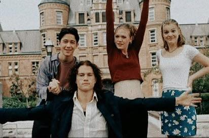 romcomarchive's tweet photo. behind the scenes of "10 things i hate about you" (1999) https://t.co/psNSbSV4G1