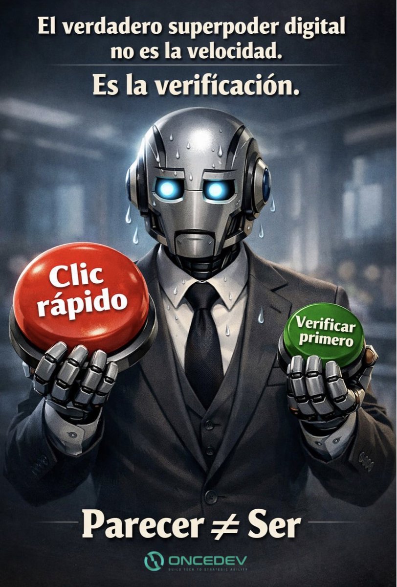 OnceDev's tweet photo. Hoy en Oncedev reforzamos una idea que debería ser parte de toda estrategia digital:
La seguridad no se basa en lo que parece, sino en lo que se verifica.
En un entorno de transformación digital acelerada, las amenazas también evolucionan.
.
#Ciberseguridad #TransformaciónDigital https://t.co/ZfKZEVjSzM