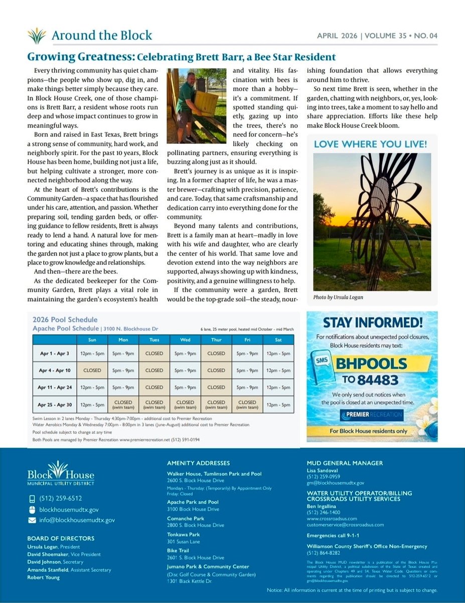 BlockHouseMUD's tweet photo. around-the-block-april-2026/
 
Stay in the loop, Block House! 🌿📰
The April edition of Around the Block is here, packed with important updates, upcoming events, and community highlights. https://t.co/yjDKGKdK18