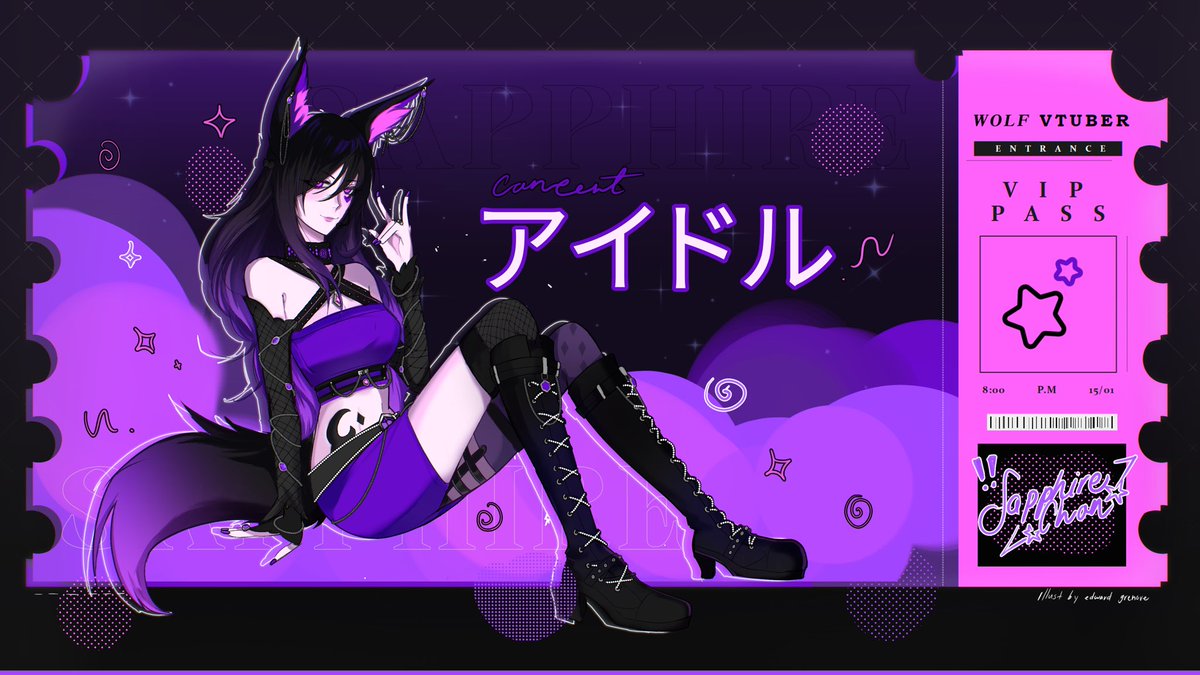 Sapphire Chan VT 青玉 💜💎【Wolf Spirit Vtuber EN】 tweet media