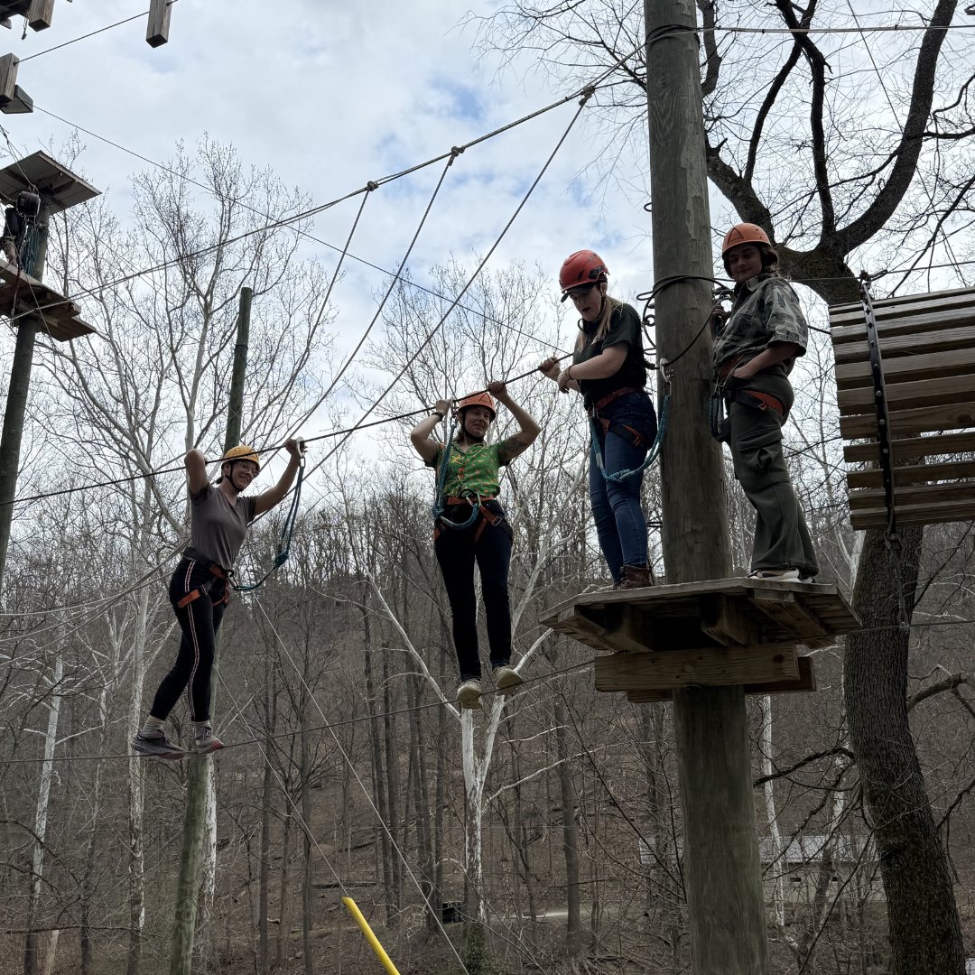 CCACStudentLife's tweet photo. Day 1 of Spring Break Unplugged at Camp Guyasuta was a vibe 🔥🌲

Great energy and tons of students conquered the challenge course 💪

We’re just getting started… 2 more days! 👀

Join us tomorrow 10:00 AM–6:00 PM (activities 3:00–5:00 PM) 🙌

#SpringBreakUnplugged #CCAC https://t.co/7mQPhga5qw