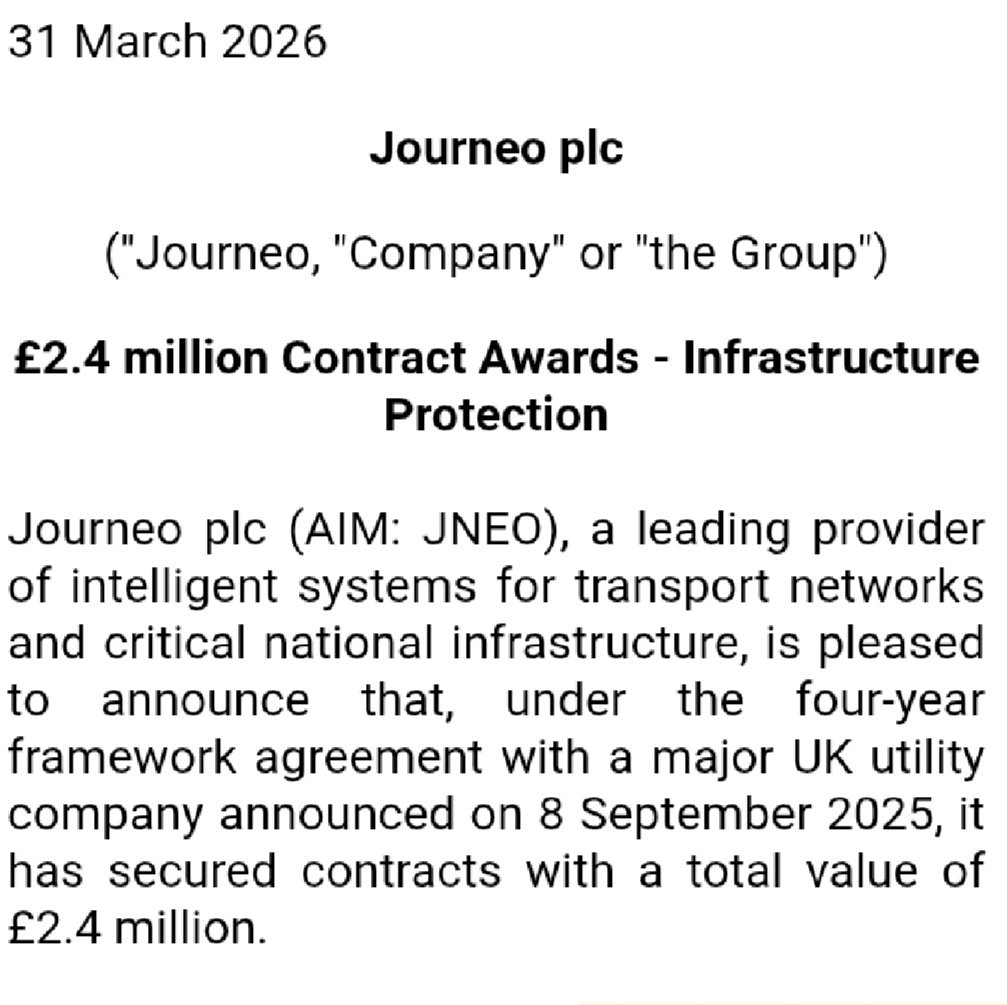 Investlike34277's tweet image. #JNEO ~ £2.4m contract 👇

Continue to hold 👍