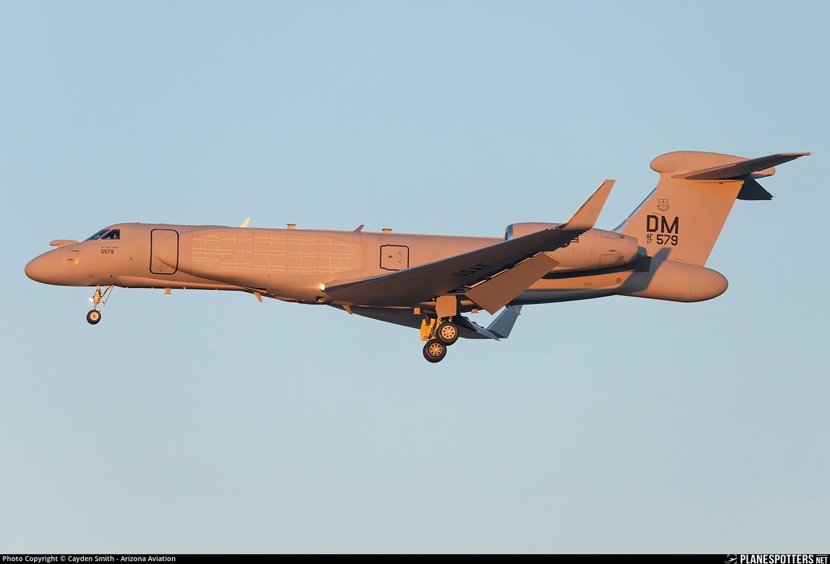 OSINT_MASR's tweet photo. #AXIS43 #AXIS41
Two EA-37B [Electronic warfare] are most likely to come to Europe before coming to the Middle East.

• 19-1587 USAF 🇺🇲 Gulfstream EA-37B Compass Call (GV-SP)

• 17-5579 USAF 🇺🇲 Gulfstream EA-37B Compass Call (GV-SP)

#MilitaryAviation #OSINT #ElectronicWarfare https://t.co/Rs46DJ5DJp