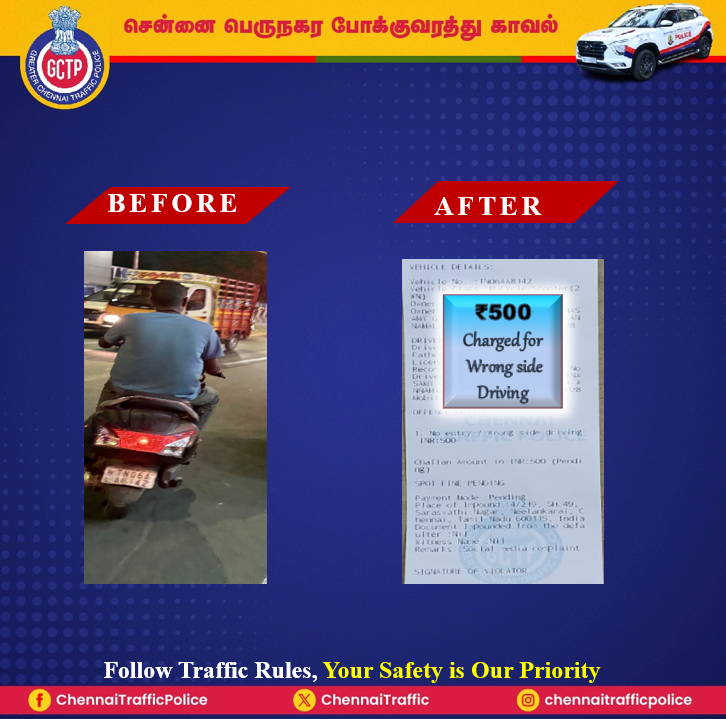Greater Chennai Traffic Police tweet media