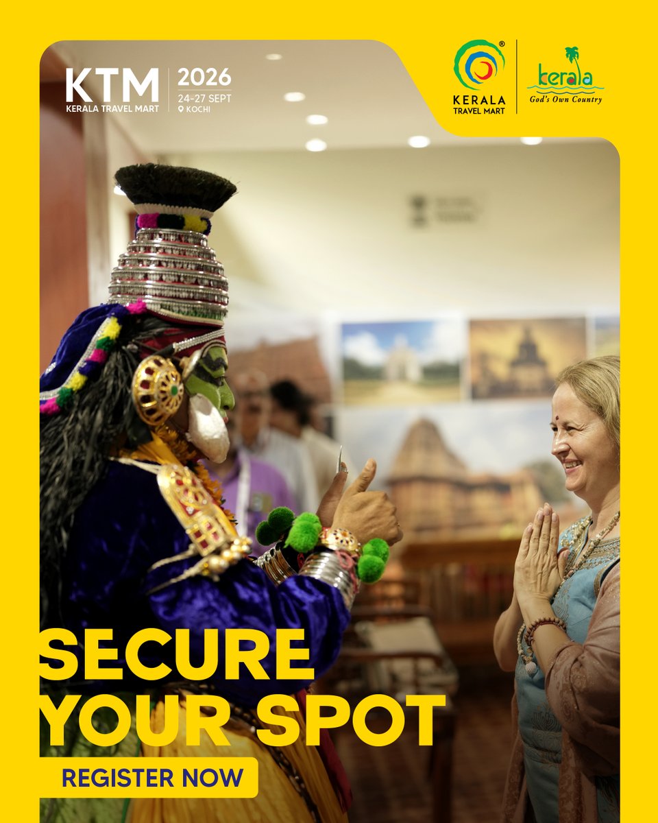 KTMSociety's tweet photo. Discover new opportunities, connect with the right people, and collaborate for growth. Register now to secure your spot. #keralatravelmart2026 #keralatourism https://t.co/BkumeJMcte