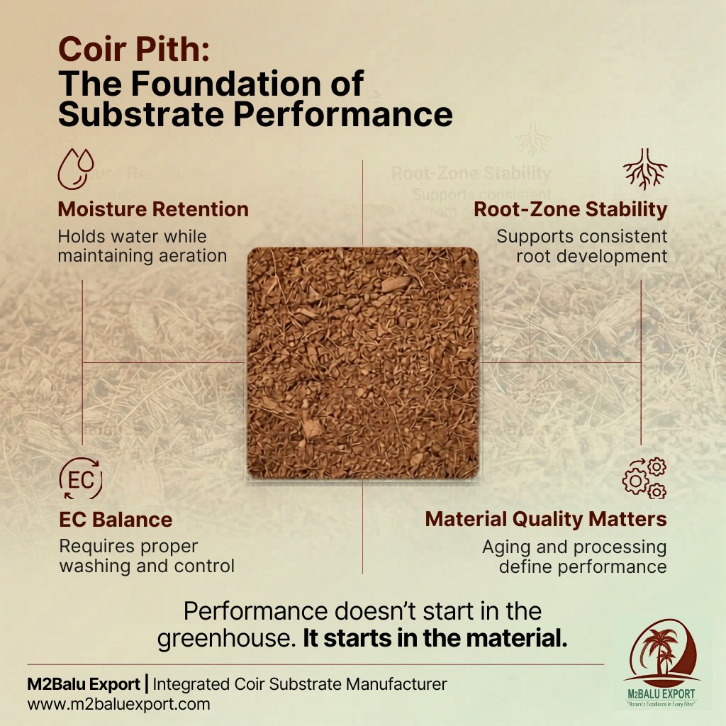 m2balu_export's tweet photo. Coir pith doesn’t get the spotlight — but it does the work.

From moisture retention to root-zone balance, it’s the foundation behind substrate performance.

Because better growing starts with better material.

#CoirPith #Hydroponics #Greenhouse #SoillessFarming #M2BaluExport https://t.co/9JMLZgwAdh