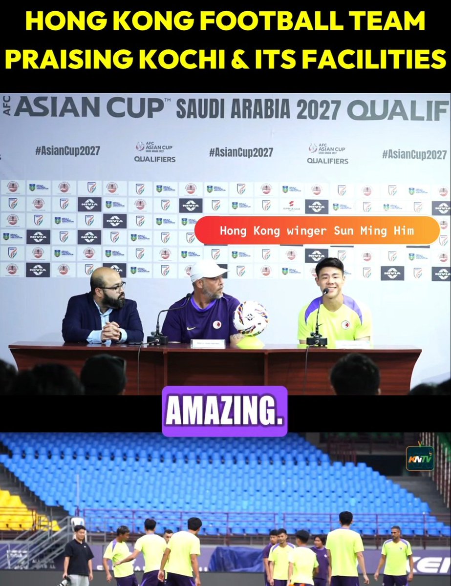 KochiNext's tweet image. Hong Kong coach &amp;amp; players : "The facilities in #Kochi, like the food, training ground and hotel have been amazing. We feel comfortable here" ♥️

Coming from players hailing from that part of the world where excellent infrastructure is a given, this speaks volumes about Kochi ♥️
