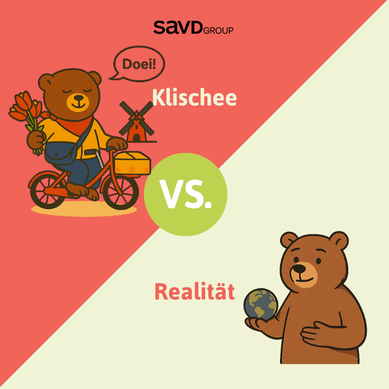 🐻🇳🇱 Klischee‑Alarm: Der Niederlande‑Bär 🚲🌷
Immer auf dem Fahrrad, mit Tulpen unterwegs und „Doei!“ auf den Lippen? So das Klischee.
In echt ist die Niederlande sprachlich und kulturell viel vielfältiger.

👉 Vielfalt statt Vorurteil!

#KlischeeBär #SAVD #Niederlande