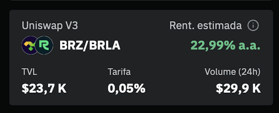 TheChapeleiro's tweet photo. @debinvest tenho uma pool na Chainless de BRZ/BRLA (duas stablecoins de real) e rende bem até https://t.co/Yxyvkwpfiz