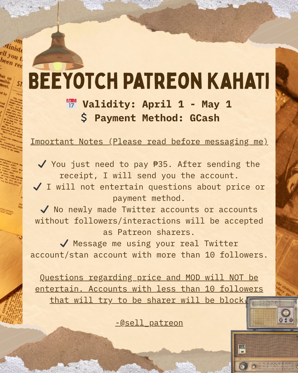 sell_patreon's tweet photo. Beeyotch Patreon kahati for the month of APRIL (VIP TIER) BACK TO SPECIAL PRICE ₱35 ONLY

- Please kindly read the infograph before messaging me
- Please mention me to avail

wts lfb beeyotch patreon kahati game series after high series game over https://t.co/kuJuLIqxet