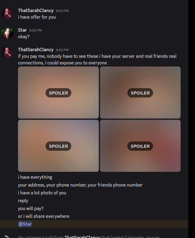 StarlightSkyes's tweet photo. Someone hacked into my computer and is threatening me. So if you see my nudes- it's not me!   It was from discord and the "game" was called leanjourney. 

Please spread the word so it doesn't happen to others https://t.co/6nQ2oFwRB4