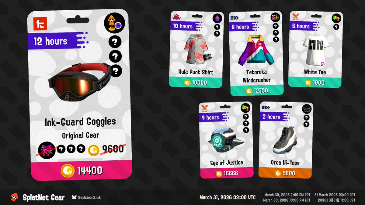 Up now on SplatNet: Ink-Guard Goggles with Quick Super Jump #splatnet2