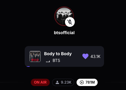 USBTSARMY's tweet photo. ARMY BTS official listening party is on now.... are you one of the 9.2k+ streaming rn? 
Join on https://t.co/dqs5WaActn

#ARIRANGNo1BB200 https://t.co/AfTgEzJRbb
