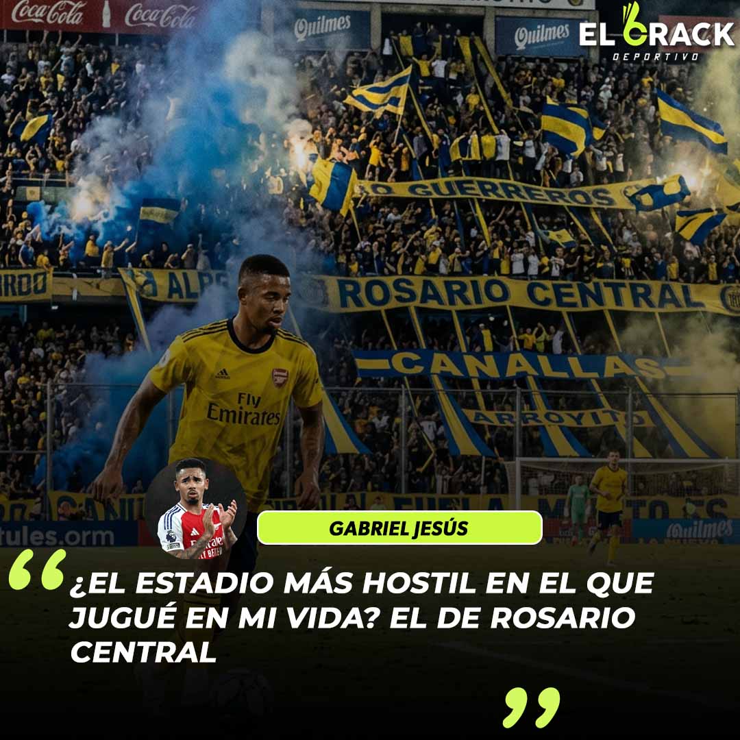 ⚡ 𝗚𝗔𝗕𝗥𝗜𝗘𝗟 𝗝𝗘𝗦Ú𝗦: “𝗘𝗟 𝗘𝗦𝗧𝗔𝗗𝗜𝗢 𝗠Á𝗦 𝗛𝗢𝗦𝗧𝗜𝗟 𝗤𝗨𝗘 𝗝𝗨𝗚𝗨É”

El delantero brasileño Gabriel Jesús reveló su experiencia en los estadios más complicados: “El de Rosario Central”, dijo. La intensidad de los hinchas y la presión del público hacen que sea