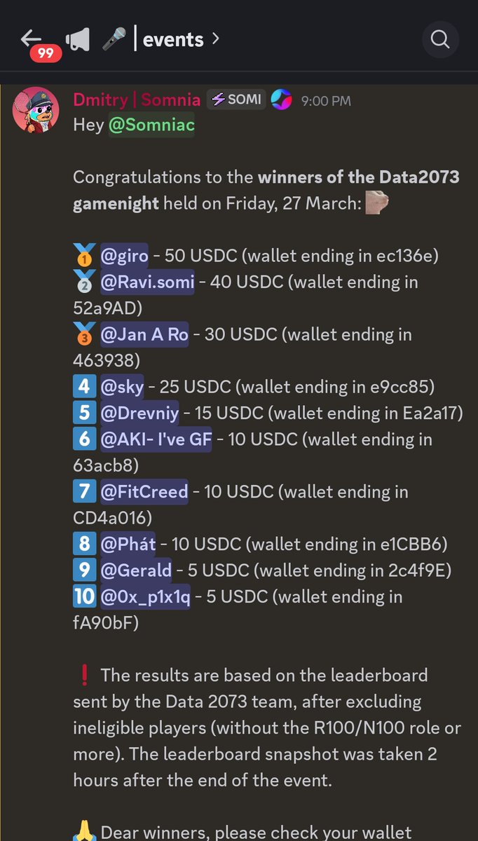Alhamdulillah beginilah rejekinya anak Soleh😍

Cuma modal main game di <a href="/DATA2073/">DATA 2073 | Trading Card Game</a> bisa dapet $30 dari <a href="/Somnia_Network/">Somnia</a> thanks a lot team❤️