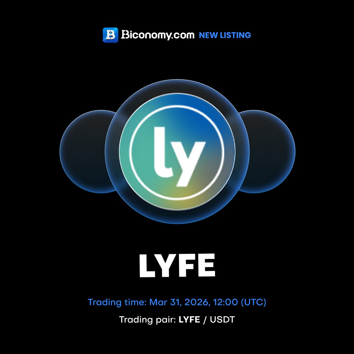 🚀NEW LISTING🔥 $LYFE

We are excited to announce that #LYFE will be listed on <a href="/BiconomyCom/">Biconomy.com</a>! The #LYFE / #USDT spot trading pair will be available on Mar 31, 2026, 12:00 (UTC)🔥

About #LYFE：
Lyfe is a cryptocurrency whose value is linked to real estate or land in Indonesia.